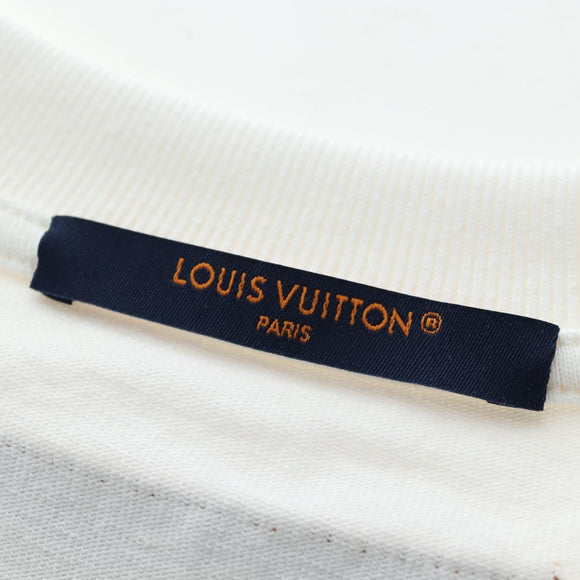 LOUIS VUITTON T Shirt Rainbow Printed T Shirt Cotton S White LV Auth 190692M
