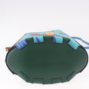 LOEWE KEN PRICE Bamboo Bucket Bag Leather 2way Blue Silver Auth 190693SAM-5