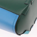 LOEWE KEN PRICE Bamboo Bucket Bag Leather 2way Blue Silver Auth 190693SAM-17