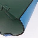 LOEWE KEN PRICE Bamboo Bucket Bag Leather 2way Blue Silver Auth 190693SAM-18