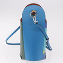 LOEWE KEN PRICE Bamboo Bucket Bag Leather 2way Blue Silver Auth 190693SAM-4