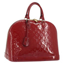 LOUIS VUITTON Monogram Vernis Alma PM Hand Bag Rose Andian M91770 Auth 190707A-1