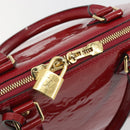 LOUIS VUITTON Monogram Vernis Alma PM Hand Bag Rose Andian M91770 Auth 190707A-19