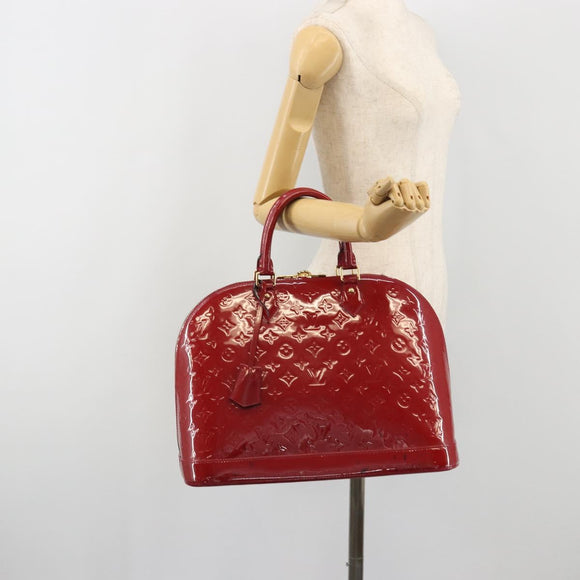 LOUIS VUITTON Monogram Vernis Alma PM Hand Bag Rose Andian M91770 Auth 190707A