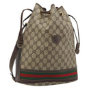 GUCCI GG Supreme Web Sherry Line Bag PVC Beige Gold 001 41 0850 Auth 190712-1
