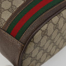 GUCCI GG Supreme Web Sherry Line Bag PVC Beige Gold 001 41 0850 Auth 190712-13