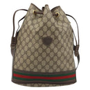 GUCCI GG Supreme Web Sherry Line Bag PVC Beige Gold 001 41 0850 Auth 190712-2