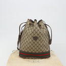 GUCCI GG Supreme Web Sherry Line Bag PVC Beige Gold 001 41 0850 Auth 190712-24