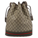 GUCCI GG Supreme Web Sherry Line Bag PVC Beige Gold 001 41 0850 Auth 190712-3
