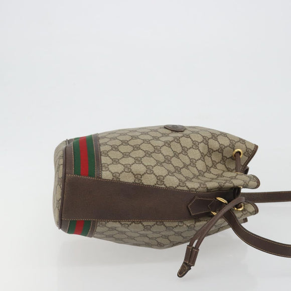 GUCCI GG Supreme Web Sherry Line Bag PVC Beige Gold 001 41 0850 Auth 190712