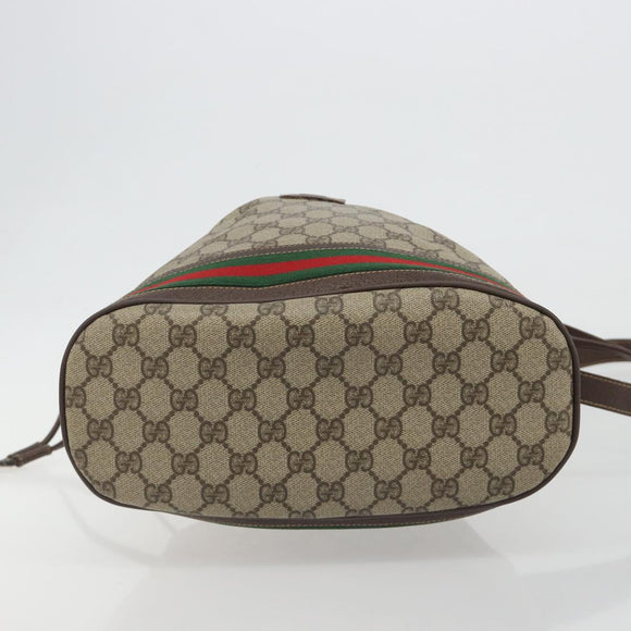 GUCCI GG Supreme Web Sherry Line Bag PVC Beige Gold 001 41 0850 Auth 190712