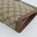 GUCCI GG Supreme Web Sherry Line Bag PVC Beige Gold 156 01 032 Auth 190714-15