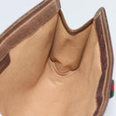 GUCCI GG Supreme Web Sherry Line Bag PVC Beige Gold 156 01 032 Auth 190714-10