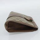 GUCCI GG Supreme Web Sherry Line Bag PVC Beige Gold 156 01 032 Auth 190714-4