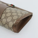 GUCCI GG Supreme Web Sherry Line Bag PVC Beige Gold 156 01 032 Auth 190714-7