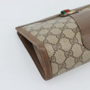 GUCCI GG Supreme Web Sherry Line Bag PVC Beige Gold 156 01 032 Auth 190714-14
