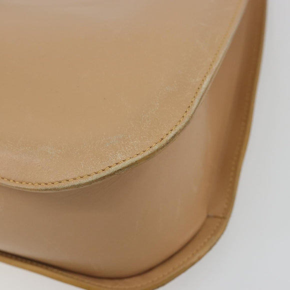 GUCCI Shoulder Bag Leather Beige Silver 001 3767 Auth 190715
