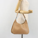 GUCCI Shoulder Bag Leather Beige Silver 001 3767 Auth 190715-24