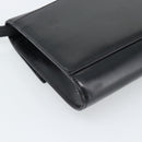 CELINE Circle Shoulder Bag Leather Black Gold Auth 190717A-16
