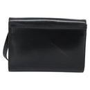 CELINE Circle Shoulder Bag Leather Black Gold Auth 190717A-2