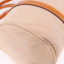 PRADA Hand Bag Canvas 2way Beige Silver Auth 190718-10
