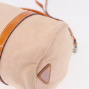 PRADA Hand Bag Canvas 2way Beige Silver Auth 190718-15