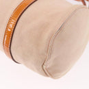 PRADA Hand Bag Canvas 2way Beige Silver Auth 190718-17