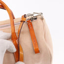 PRADA Hand Bag Canvas 2way Beige Silver Auth 190718-19