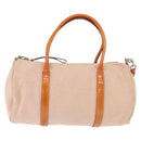 PRADA Hand Bag Canvas 2way Beige Silver Auth 190718-13