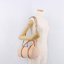 PRADA Hand Bag Canvas 2way Beige Silver Auth 190718-25