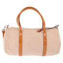 PRADA Hand Bag Canvas 2way Beige Silver Auth 190718-2