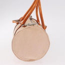 PRADA Hand Bag Canvas 2way Beige Silver Auth 190718-3