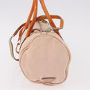 PRADA Hand Bag Canvas 2way Beige Silver Auth 190718-4
