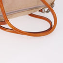 PRADA Hand Bag Canvas 2way Beige Silver Auth 190718-7