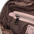 PRADA Gathered Hand Bag Leather 2way Pink Silver Auth 190719V-26