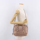 PRADA Gathered Hand Bag Leather 2way Pink Silver Auth 190719V-28