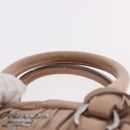 PRADA Gathered Hand Bag Leather 2way Pink Silver Auth 190719V-8