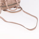 PRADA Gathered Hand Bag Leather 2way Pink Silver Auth 190719V-9