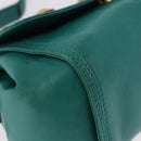 LOEWE Shoulder Bag Leather Green Gold Auth 190720A-10