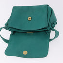 LOEWE Shoulder Bag Leather Green Gold Auth 190720A-20