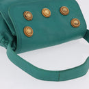 LOEWE Shoulder Bag Leather Green Gold Auth 190720A-7
