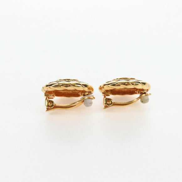 CHANEL COCO Mark Earring Metal Gold Tone CC Auth 190722M