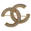 CHANEL COCO Mark Brooch Metal Gold Tone CC Auth 190723M-1