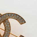 CHANEL COCO Mark Brooch Metal Gold Tone CC Auth 190723M-4
