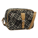 BURBERRY Nova Check Shoulder Bag Brown Silver Auth 190741-1