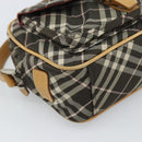 BURBERRY Nova Check Shoulder Bag Brown Silver Auth 190741-11