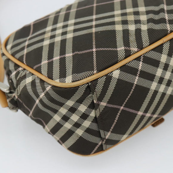 BURBERRY Nova Check Shoulder Bag Brown Silver Auth 190741