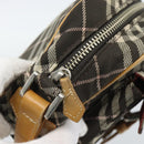 BURBERRY Nova Check Shoulder Bag Brown Silver Auth 190741-15