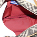 BURBERRY Nova Check Shoulder Bag Brown Silver Auth 190741-17