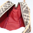 BURBERRY Nova Check Shoulder Bag Brown Silver Auth 190741-18